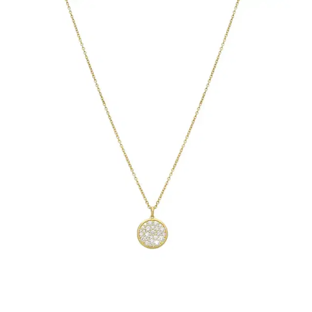Mémoire Mémoire Luna 18K Yellow Gold Diamond Pave Medallion Necklace by The Solist