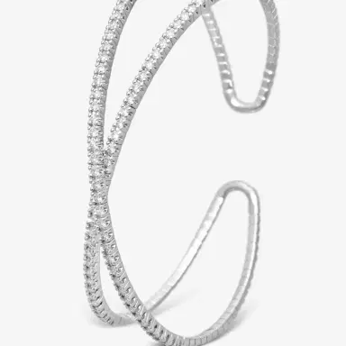 Mémoire Mémoire Open Flex 18K White Gold Diamond Crisscross Bangle Bracelet by The Solist | Thumbnail 2 Mémoire Mémoire Open Flex 18K White Gold Diamond Crisscross Bangle Bracelet by The Solist | Thumbnail 2