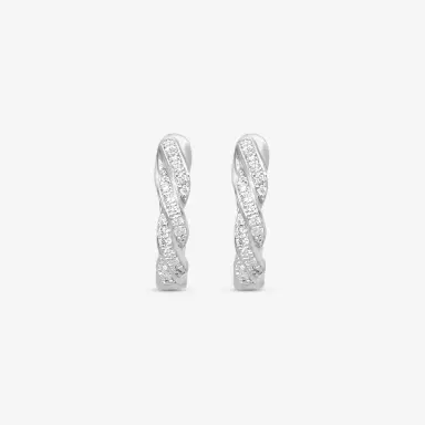 Mémoire Mémoire Vine 18K White Gold Diamond Hoop Earrings by The Solist | Thumbnail 2 Mémoire Mémoire Vine 18K White Gold Diamond Hoop Earrings by The Solist | Thumbnail 2