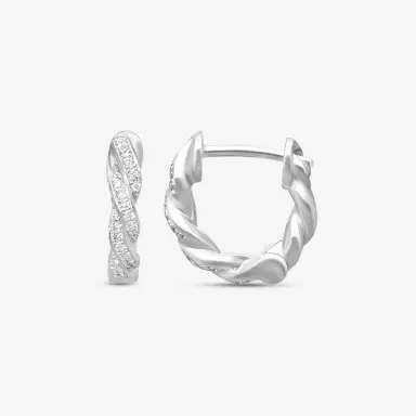 Mémoire Mémoire Vine 18K White Gold Diamond Hoop Earrings by The Solist | Thumbnail 3 Mémoire Mémoire Vine 18K White Gold Diamond Hoop Earrings by The Solist | Thumbnail 3