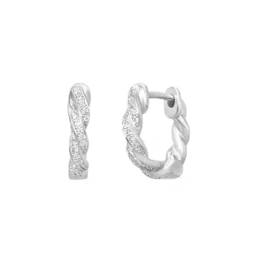 Mémoire Mémoire Vine 18K White Gold Diamond Hoop Earrings by The Solist | Thumbnail 1 Mémoire Mémoire Vine 18K White Gold Diamond Hoop Earrings by The Solist | Thumbnail 1