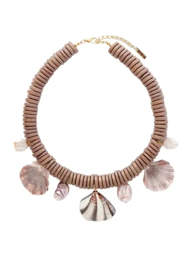 Jennifer Behr Madeira Gold-tone Bead-embellished Wood, Shell And Pearl Necklace
