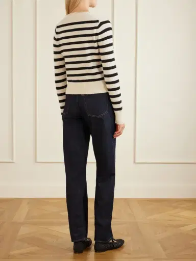 Maria McManus Striped Frayed Cashmere And Cotton-blend Cardigan | Thumbnail 3 Maria McManus Striped Frayed Cashmere And Cotton-blend Cardigan | Thumbnail 3