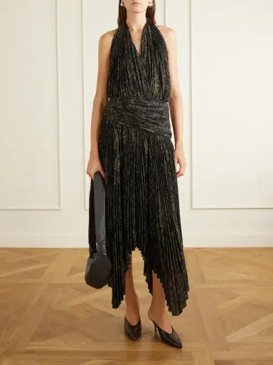 Proenza Schouler Paulina Pleated Ruched Georgette Midi Dress | Thumbnail 2