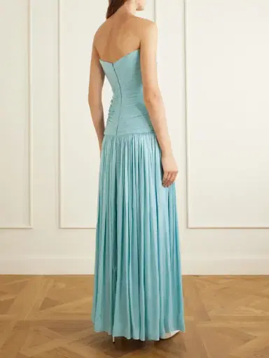 Costarellos Minari Strapless Lurex-georgette Gown | Thumbnail 3
