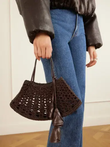 Magda Butrym Maya Mini Leather-trimmed Crocheted Shoulder Bag | Thumbnail 2 Magda Butrym Maya Mini Leather-trimmed Crocheted Shoulder Bag | Thumbnail 2