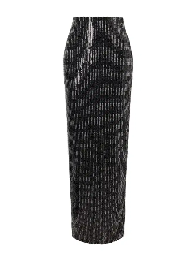 Dima Ayad Studded Sequin-embellished Maxi Skirt