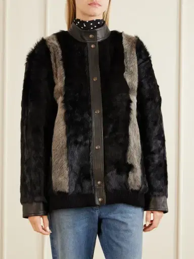 Valentino Garavani Leather-trimmed Shearling Jacket | Thumbnail 3 Valentino Garavani Leather-trimmed Shearling Jacket | Thumbnail 3
