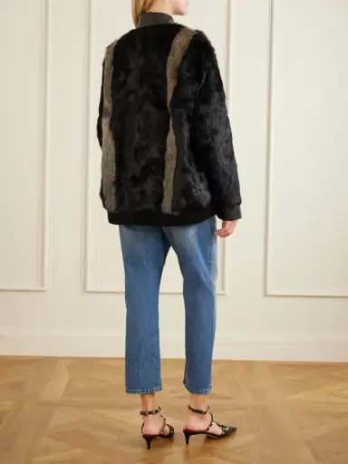 Valentino Garavani Leather-trimmed Shearling Jacket | Thumbnail 4 Valentino Garavani Leather-trimmed Shearling Jacket | Thumbnail 4
