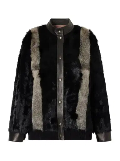 Valentino Garavani Leather-trimmed Shearling Jacket | Thumbnail 1 Valentino Garavani Leather-trimmed Shearling Jacket | Thumbnail 1