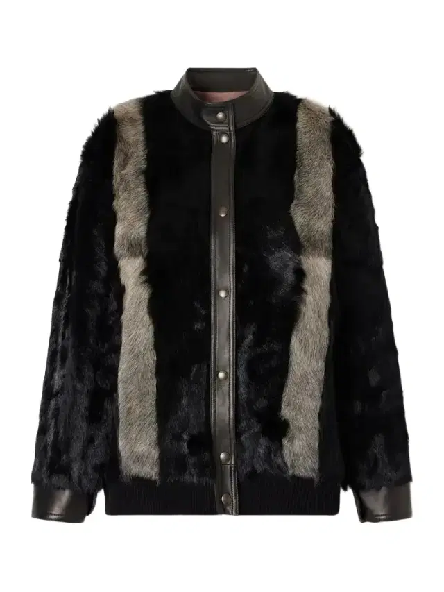 Valentino Garavani Leather-trimmed Striped Shearling Jacket