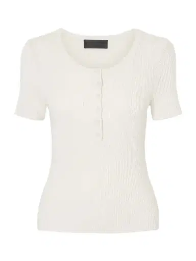 Nili Lotan Francene Ribbed Wool And Silk-blend Top | Thumbnail 1 Nili Lotan Francene Ribbed Wool And Silk-blend Top | Thumbnail 1