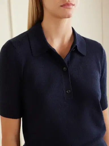 Maria McManus Cashmere And Cotton-blend Polo Shirt | Thumbnail 4 Maria McManus Cashmere And Cotton-blend Polo Shirt | Thumbnail 4