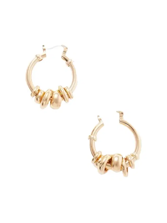 Laura Lombardi Radda Gold-toned Bead-embellished Hoop Earrings