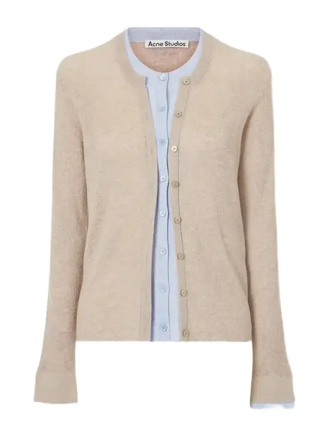 Acne Studios Kalet Layered Ribbed-knit Silk And Wool-blend Cardigan