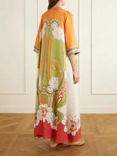 La DoubleJ Muumuu Belted Printed Silk-twill Maxi Dress | Thumbnail 3