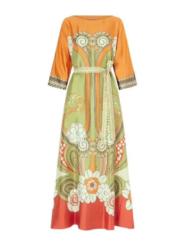 La DoubleJ Muumuu Belted Printed Silk-twill Maxi Dress