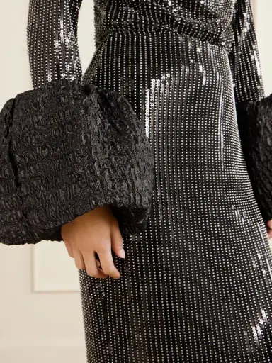 Dima Ayad Studded Sequin-trimmed Jersey Blouse | Thumbnail 5