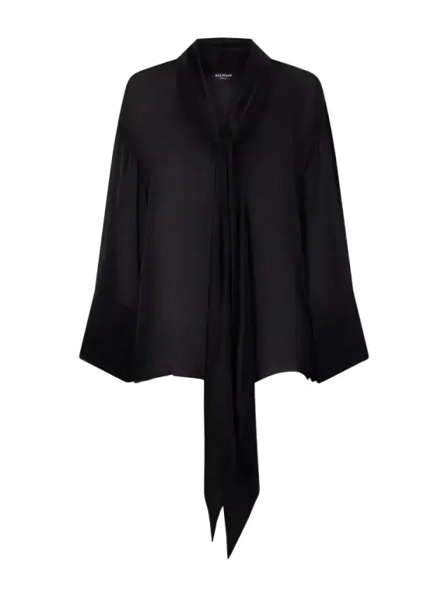 Balmain Knotted Silk Shirt