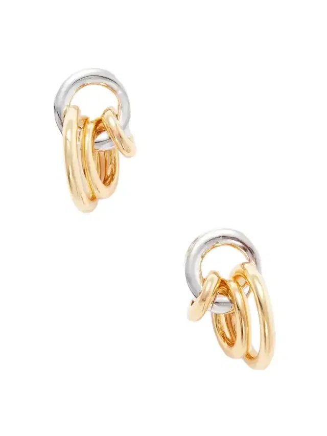 Laura Lombardi Aria Two Tone Gold And Silver-toned Hoop Earrings