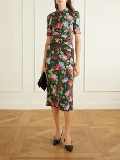 Carolina Herrera Floral-print Ruched Jersey Midi Dress | Thumbnail 2 Carolina Herrera Floral-print Ruched Jersey Midi Dress | Thumbnail 2