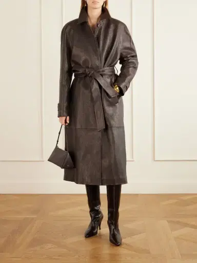 Magda Butrym Belted Leather Trench Coat | Thumbnail 2