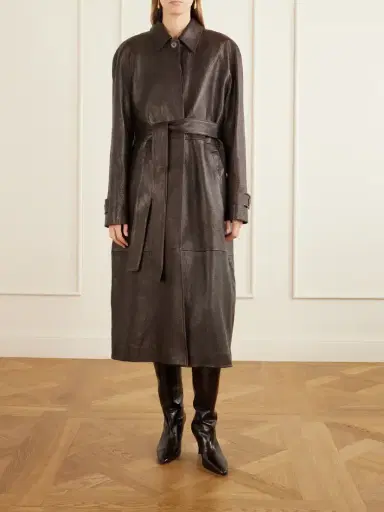 Magda Butrym Belted Leather Trench Coat | Thumbnail 3