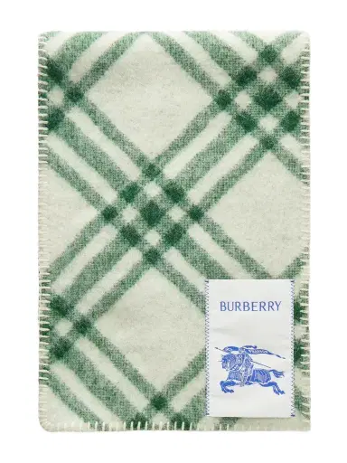 Burberry Logo-appliquéd Checked Wool Scarf | Thumbnail 1