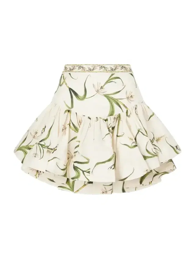 Agua by Agua Bendita Jacarina Ruffled Floral-printed Linen Mini Skirt