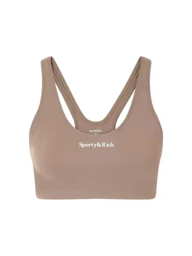 Sporty & Rich Logo-print Stretch-jersey Sports Bra | Thumbnail 1 Sporty & Rich Logo-print Stretch-jersey Sports Bra | Thumbnail 1