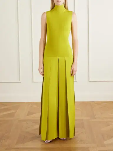 Alaïa Pleated Kitted Jersey Maxi Dress | Thumbnail 2 Alaïa Pleated Kitted Jersey Maxi Dress | Thumbnail 2