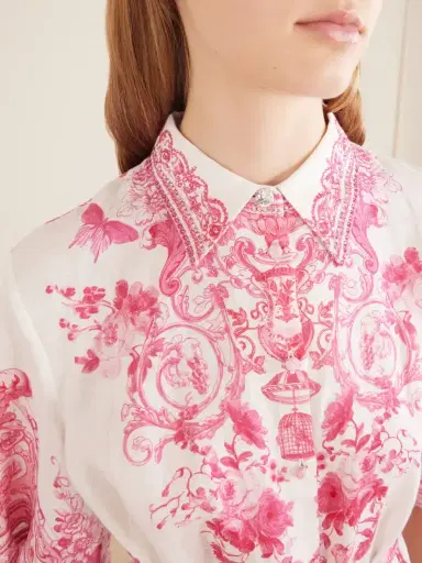 Camilla Floral-print Embellished Linen Mini Dress | Thumbnail 4 Camilla Floral-print Embellished Linen Mini Dress | Thumbnail 4
