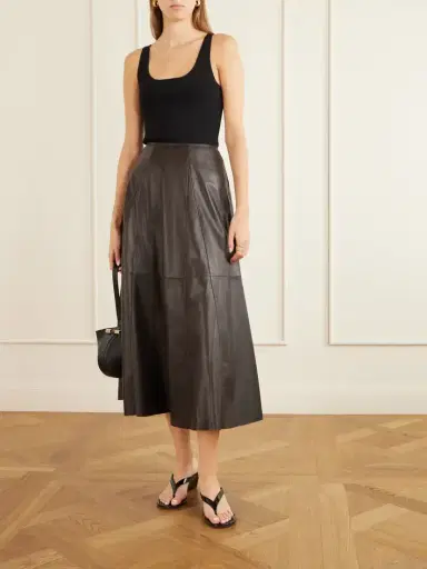 ARMA Eleni Paneled Leather Midi Skirt | Thumbnail 2