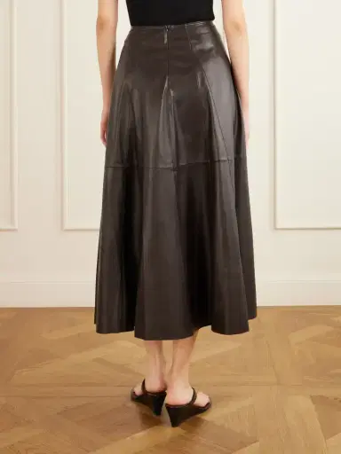 ARMA Eleni Paneled Leather Midi Skirt | Thumbnail 3