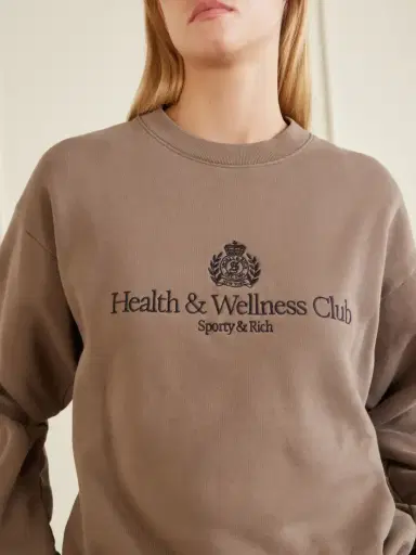 Sporty & Rich Logo-embroidered Cotton-jersey Sweatshirt | Thumbnail 4