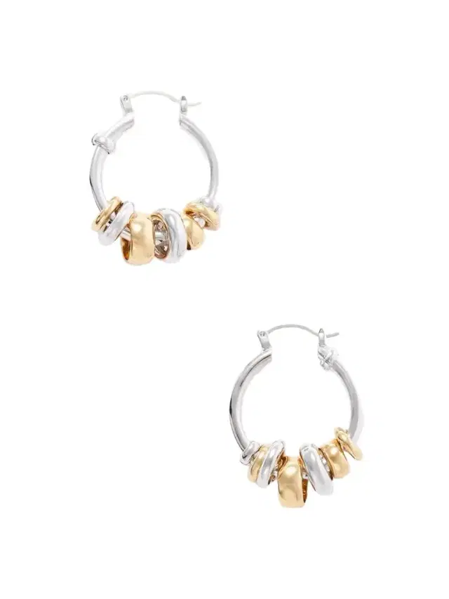 Laura Lombardi Radda Gold And Silver-toned Bead-embellished Hoop Earrings