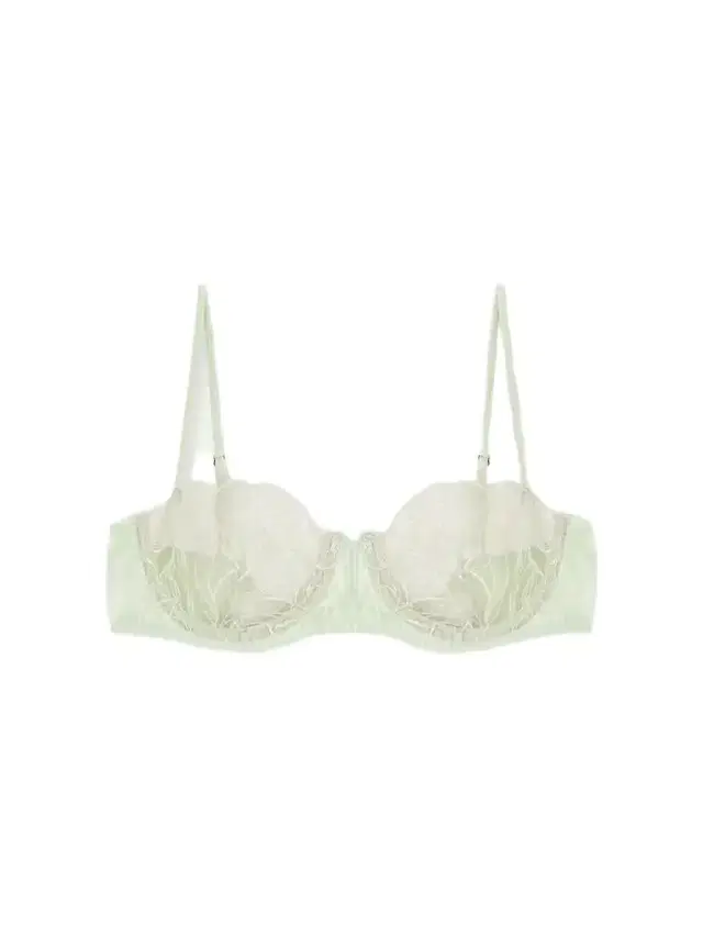 Kiki de Montparnasse Calla Lily Floral-embroidered Mesh And Satin Balconette Bra