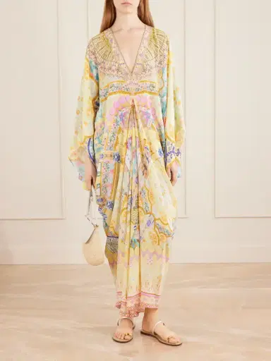 Camilla Embellished Printed Silk Cover-up | Thumbnail 2 Camilla Embellished Printed Silk Cover-up | Thumbnail 2