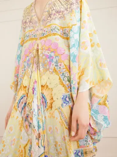 Camilla Embellished Printed Silk Cover-up | Thumbnail 4 Camilla Embellished Printed Silk Cover-up | Thumbnail 4