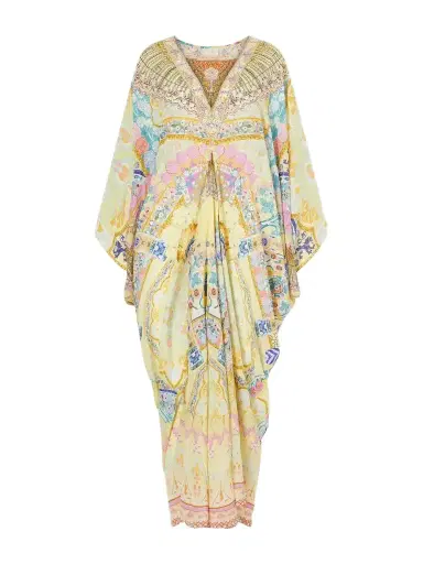 Camilla Embellished Printed Silk Cover-up | Thumbnail 1 Camilla Embellished Printed Silk Cover-up | Thumbnail 1