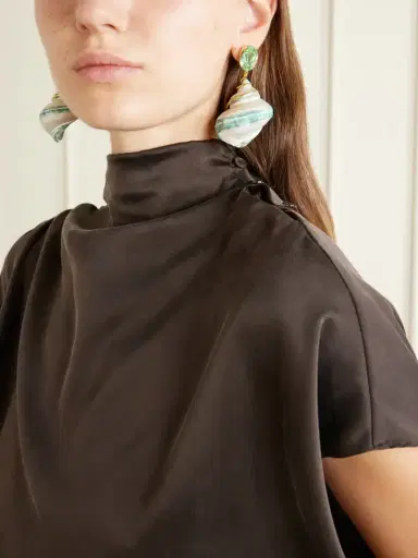 Jennifer Behr Wave Gold-tone Shell And Crystal Earrings | Thumbnail 2
