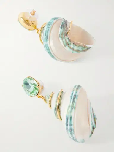 Jennifer Behr Wave Gold-tone Shell And Crystal Earrings | Thumbnail 3
