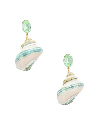 Jennifer Behr Wave Gold-tone Shell And Crystal Earrings | Thumbnail 1