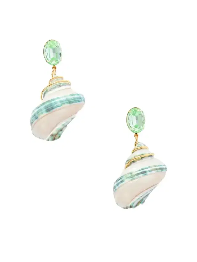 Jennifer Behr Wave Gold-tone Shell And Crystal Earrings