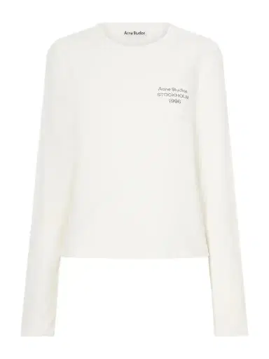 Acne Studios Logo-printed Distressed Cotton And Hemp-blend T-shirt | Thumbnail 1 Acne Studios Logo-printed Distressed Cotton And Hemp-blend T-shirt | Thumbnail 1