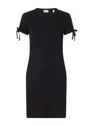 Burberry Tie-detailed Ribbed Stretch-cotton Jersey Mini Dress | Thumbnail 1