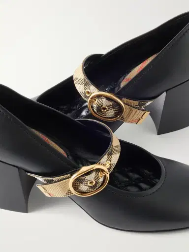 Burberry 65 Checked Leather Mary Jane Pumps | Thumbnail 5 Burberry 65 Checked Leather Mary Jane Pumps | Thumbnail 5