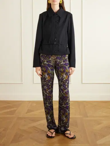 Dries Van Noten Cropped Belted Wool Jacket | Thumbnail 2 Dries Van Noten Cropped Belted Wool Jacket | Thumbnail 2