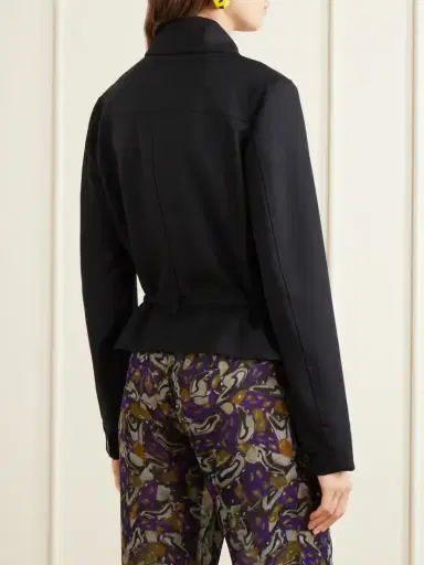 Dries Van Noten Cropped Belted Wool Jacket | Thumbnail 3 Dries Van Noten Cropped Belted Wool Jacket | Thumbnail 3