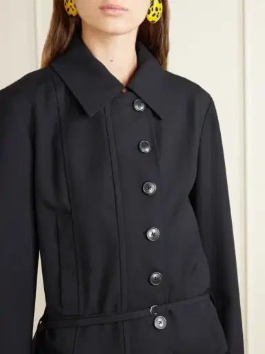 Dries Van Noten Cropped Belted Wool Jacket | Thumbnail 4 Dries Van Noten Cropped Belted Wool Jacket | Thumbnail 4